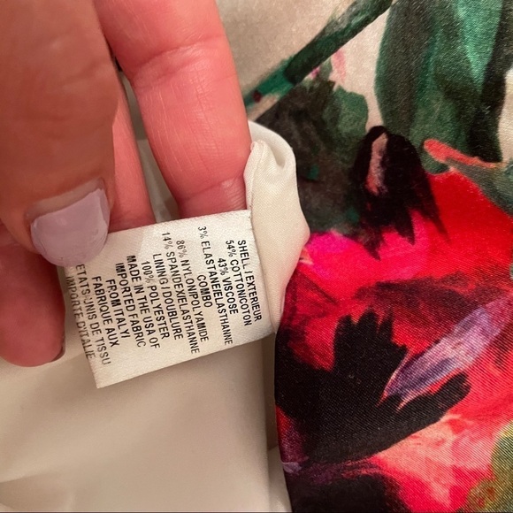 Milly Black, Red, White, Green, Purple Floral Sheath Dress Size 4 - Picture 14 of 16